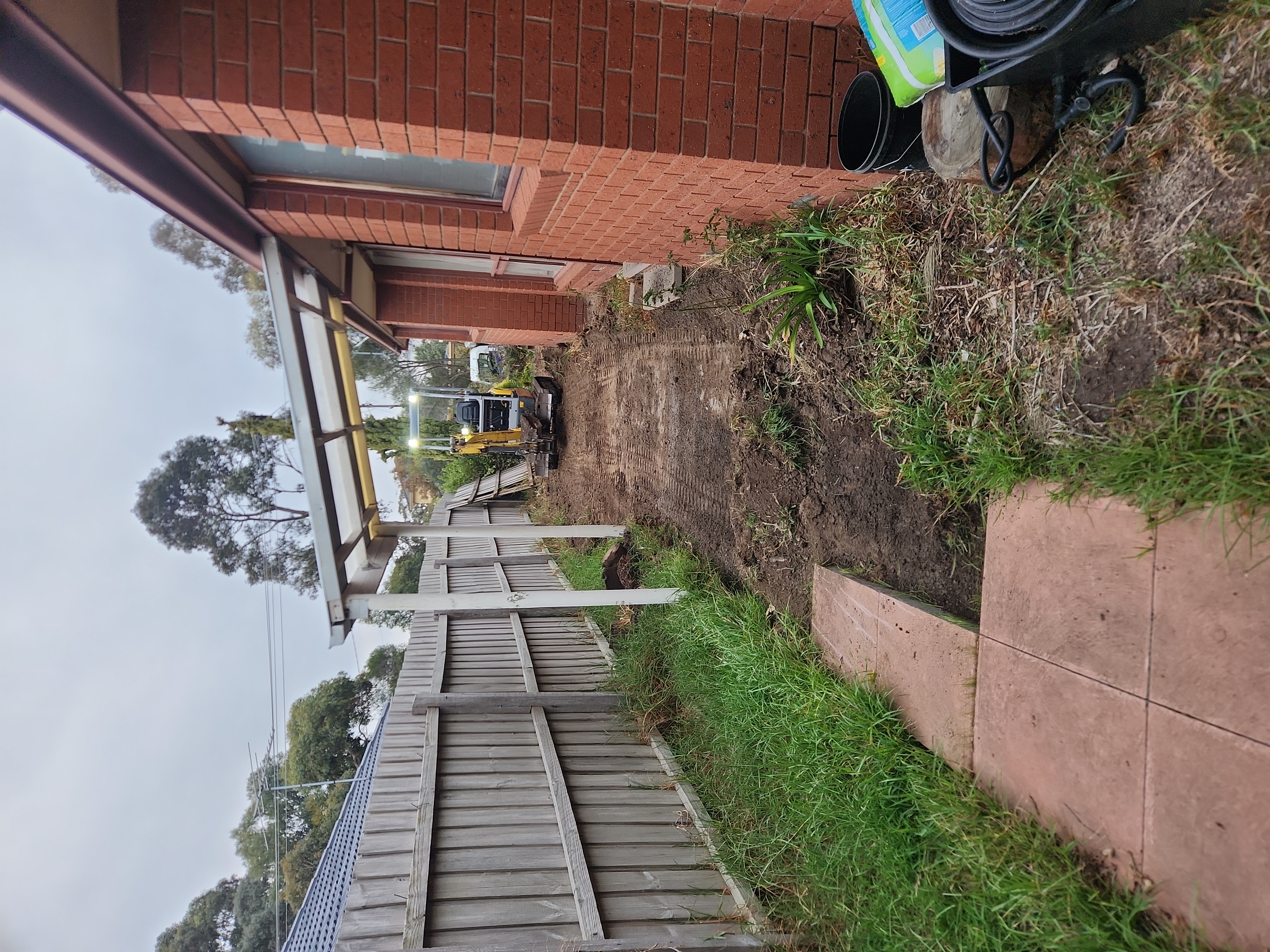 Yard Excavation & Retaining Wall